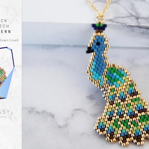 Miyuki Peacock Necklace Pattern, Elegant Beaded Jewelry Design, DIY Beading Tutorial, Digital Download