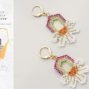 Miyuki Daisy Flower Earrings Mönster, Pärlstav Blomstersmycken, DIY Smycken Pärlpärlor, Söt Daisy Design Digital Nedladdning för Hantverk