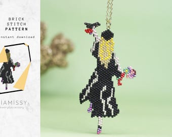 Graduation Girl Necklace Pattern – Beautiful Miyuki Beaded Design, Perfect for Graduation Gifts, Celebrating Achievement and New Beginnings