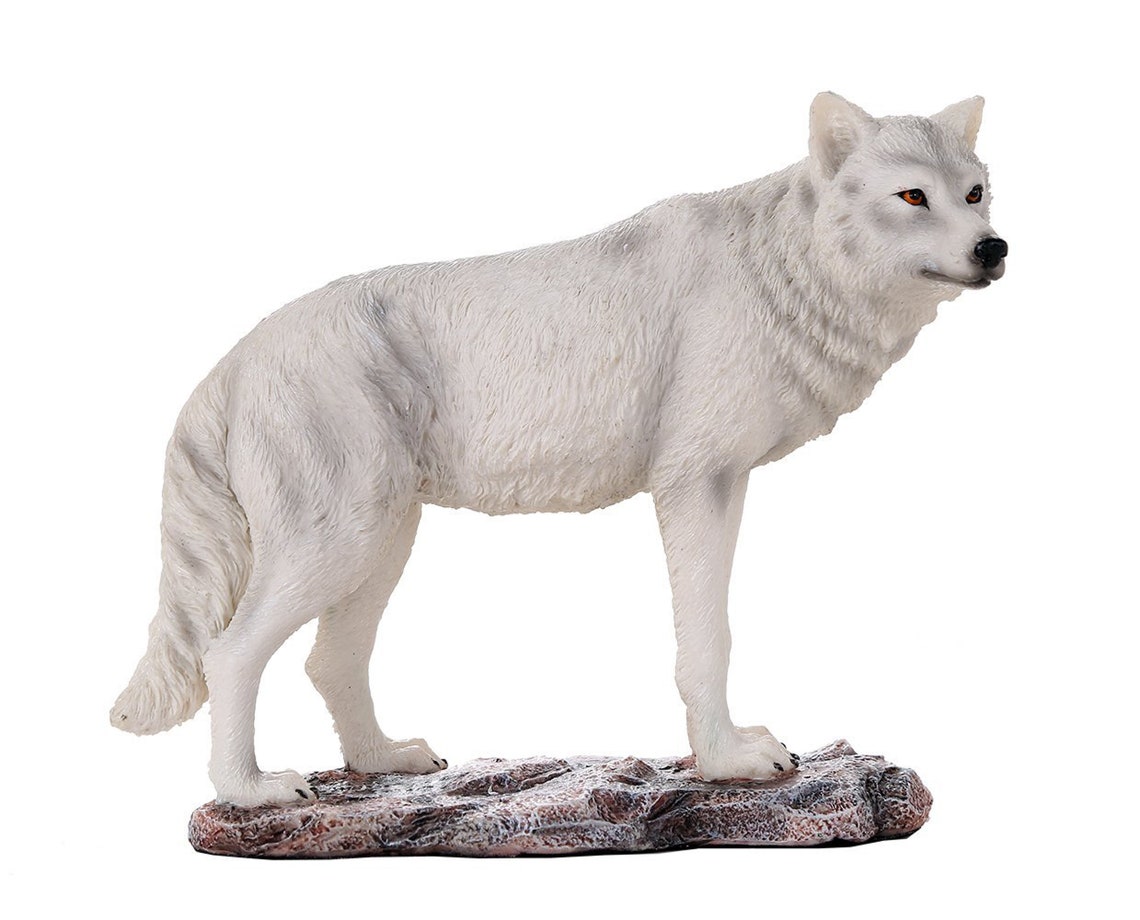 Majestic Lone White Wolf Collectible Figurine Statue Home Etsy