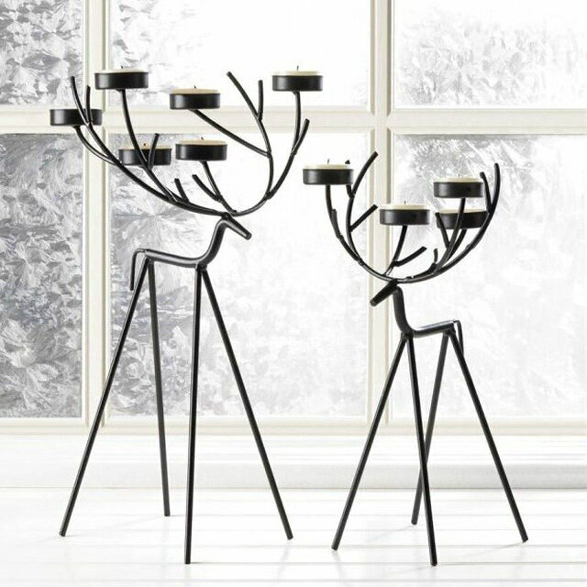 Metal Reindeer Iron Tealight Candle Holder 11 inches Free Etsy