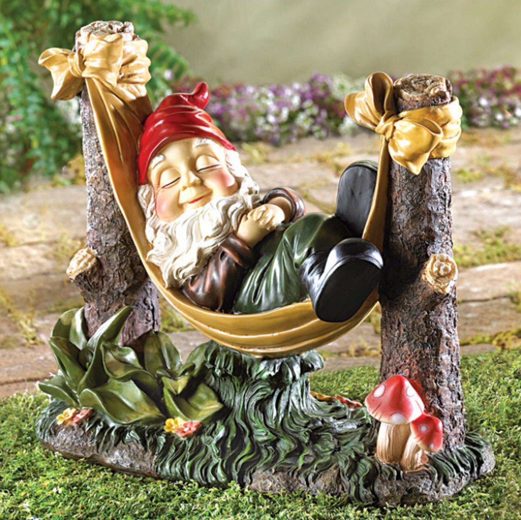 Snoozing Garden Gnome Polyresin Garden Decor 12 x 5 x 10 Etsy