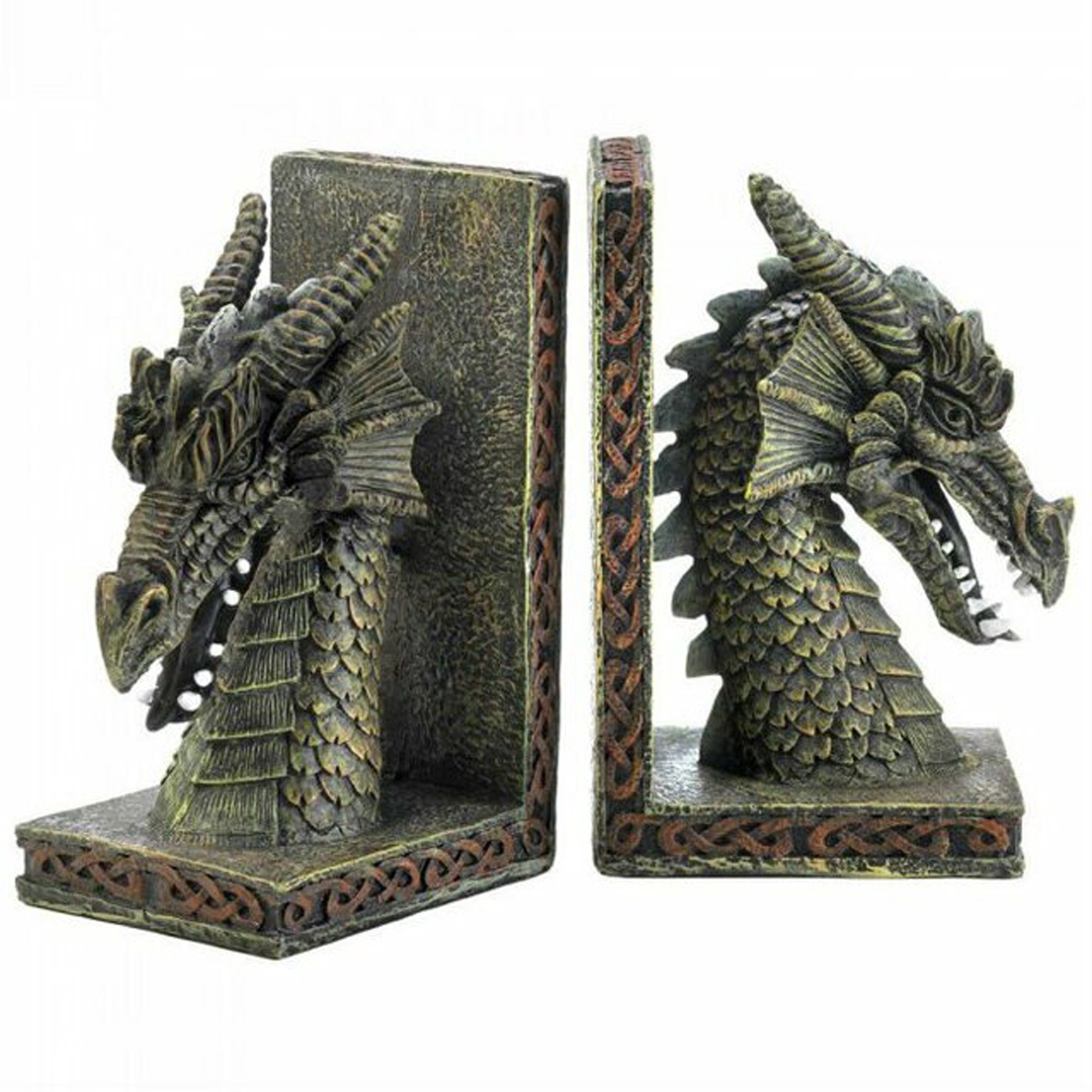 Horned Dragon Bookend Set Delightful Polyresin Free Shipping Etsy