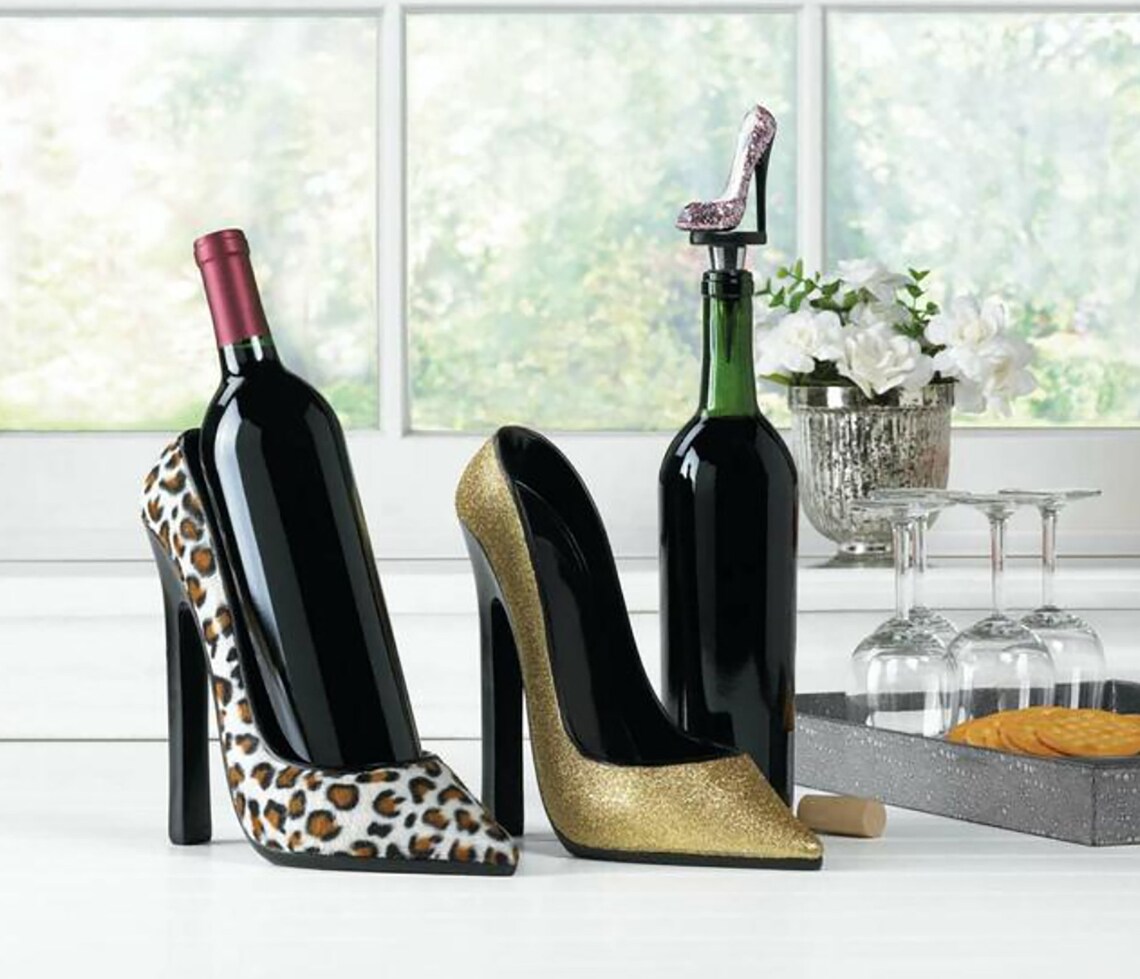 Sparkly High Heel Shoe Wine Bottle Stopper Free Shipping Etsy