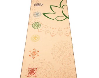 Chakra Hemp Linen Yoga Mat: Eco-Friendly, Grippy, 5mm Thick