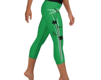 Yoga Capri Leggings - Dragonfly