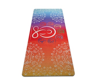 Ultimate Combo Travel Yoga Mat – Eco-Friendly, Foldable, Machine-Washable | Lightweight Microfiber + Rubber Yogi Chakra Design