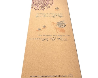 Bumble Bee Cork Yoga Mat: Eco-Friendly, Non-Slip, 4.5mm Thick