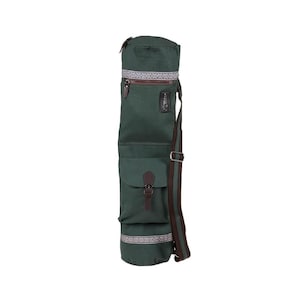 Pine Canvas Yoga Mat Bag with Zipper | Deluxe Carrier with Pockets, Adjustable Strap & Water-Repellent Fabric | 26&quot; Long