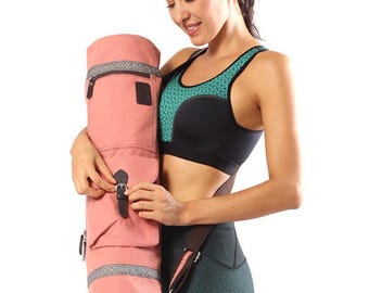 Coral Zippered Deluxe Yoga Mat Bag