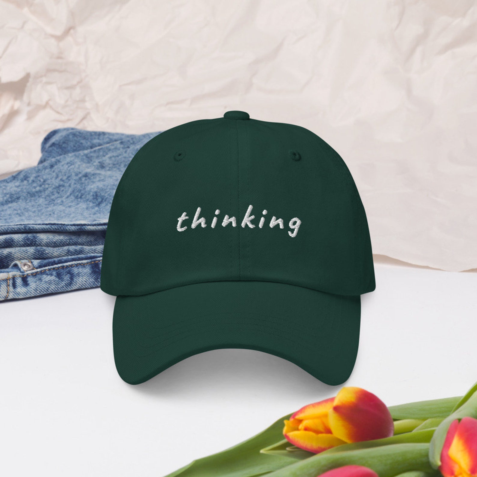 Thinking Hat Thinking Cap Funny Baseball cap Humor Hat My Etsy
