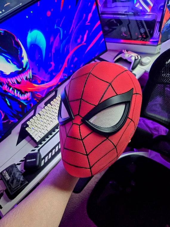 Spider-man PS5 Textured Helmet – Cosplay Prop | High Detail Fan