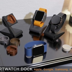 Universal Smartwatch Dock Vol. 2 – 3D Printed Stand for Apple, Samsung, Google, Garmin, Huawei, Amazfit, Pebble & More | Charger Base