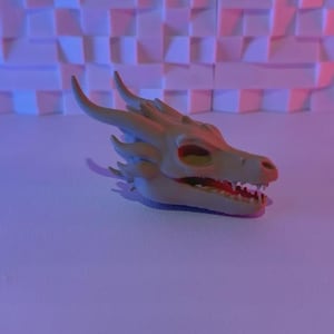 Dragon Skull Replica – Fantasy Fossil Decor for Dungeons, Gothic Displays, or Medieval Collections | 3D Printed Mythical Beast Skull