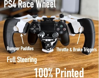 PS4 Racing Steering Wheel Adapter – Snap-On Controller Wheel for Driving Games | Gaming Accessory for PS4 | Gran Turismo, F1, NFS