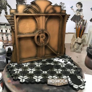 Bioshock Diorama Base – 3D Printed Display Stand for Action Figures | Underwater Scene for Big Daddy, Little Sister, Rapture Decor