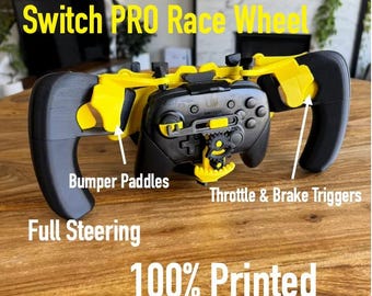 Nintendo Switch PRO Controller Racing Wheel – Snap-On Controller Wheel for Driving Game |  Accessory for Switch | Gran Turismo, F1, NFS