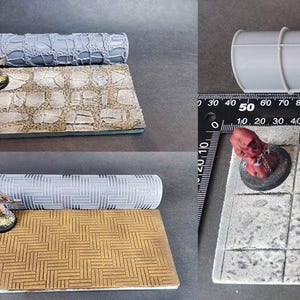 DnD Terrain Texture Rollers | 3D Printed Rolling Pins for Tabletop RPG | Stone Brick Wood Grass Patterns | Miniature Scenery Tools (8 Pack)