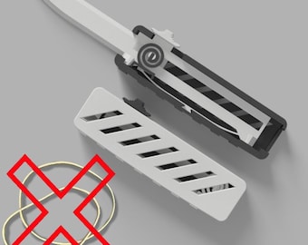 3D Printed OTF Fidget Toy (No Rubber Band) – 2 Pack | Slide Action Stress Toy | Pocket-Sized Desk Fidget | Durable Tactile Clicker