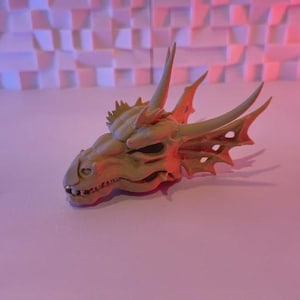 Dragon Skull Replica – Fantasy Fossil Decor for Dungeon, Gothic, or Medieval Display | 3D Printed Mythical Beast Skeleton