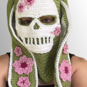 Crochet skull balaclava with Bunny Ears//Sakura