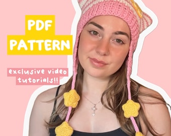 Star Cat Beanie Crochet Pattern // Instant Download PDF File // Exclusive Video Tutorials