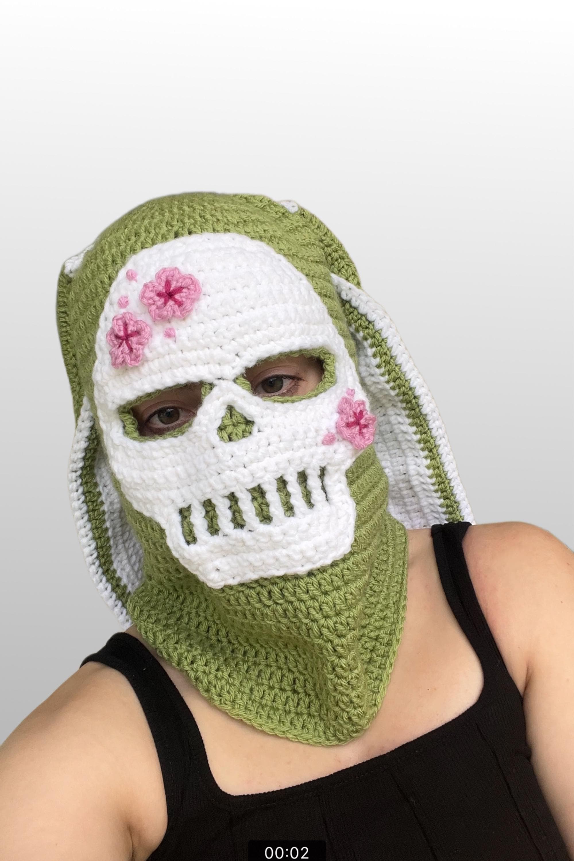 Crochet Skull Balaclava With Bunny Ears//sakura - Etsy