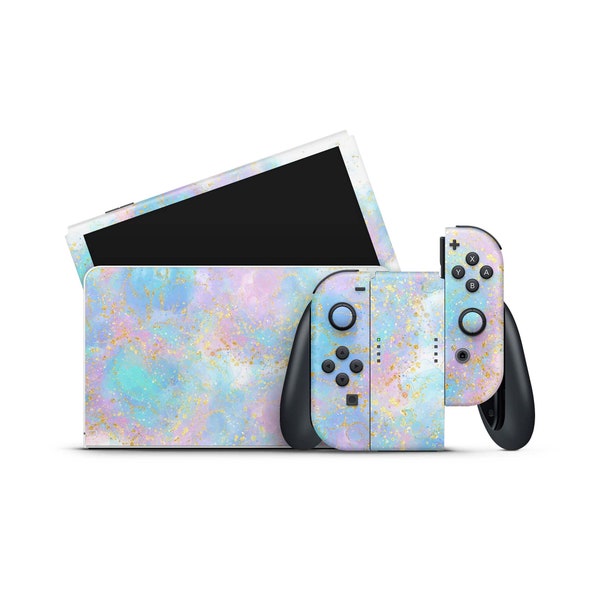 Nintendo Switch Skin Sticker Roze Glitter Dreams Console JoyCon Controller Skins Wrap Decal Vinyl Design Beschermfolie Set V1 & V2 OLED