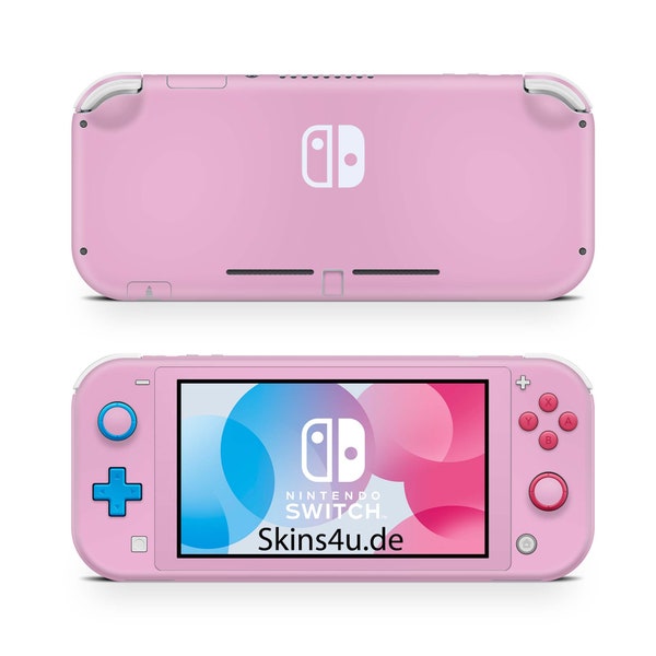 Nintendo Switch Lite Skin Autocollant Design Film Autocollant Skins Avant et Arrière Skins4u Vinyle Motif Pastel Solid State Rose