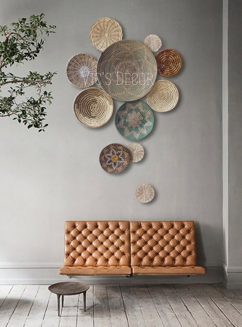 11 Pieces Seagrass Wall Basket for Wall Decor Natural Etsy