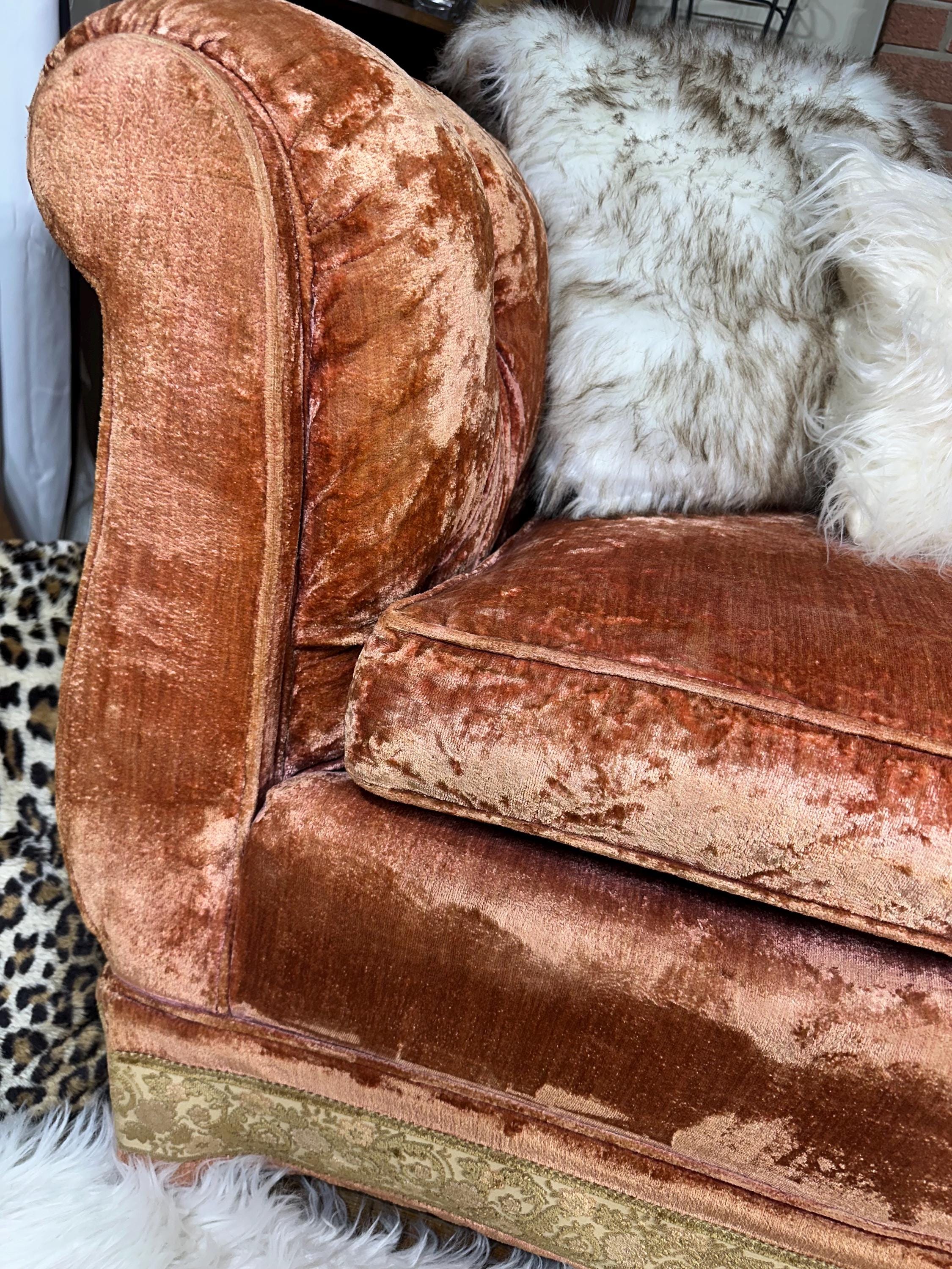 SOLD Vintage Chesterfield Style, Crushed Velvet Sofa - Etsy