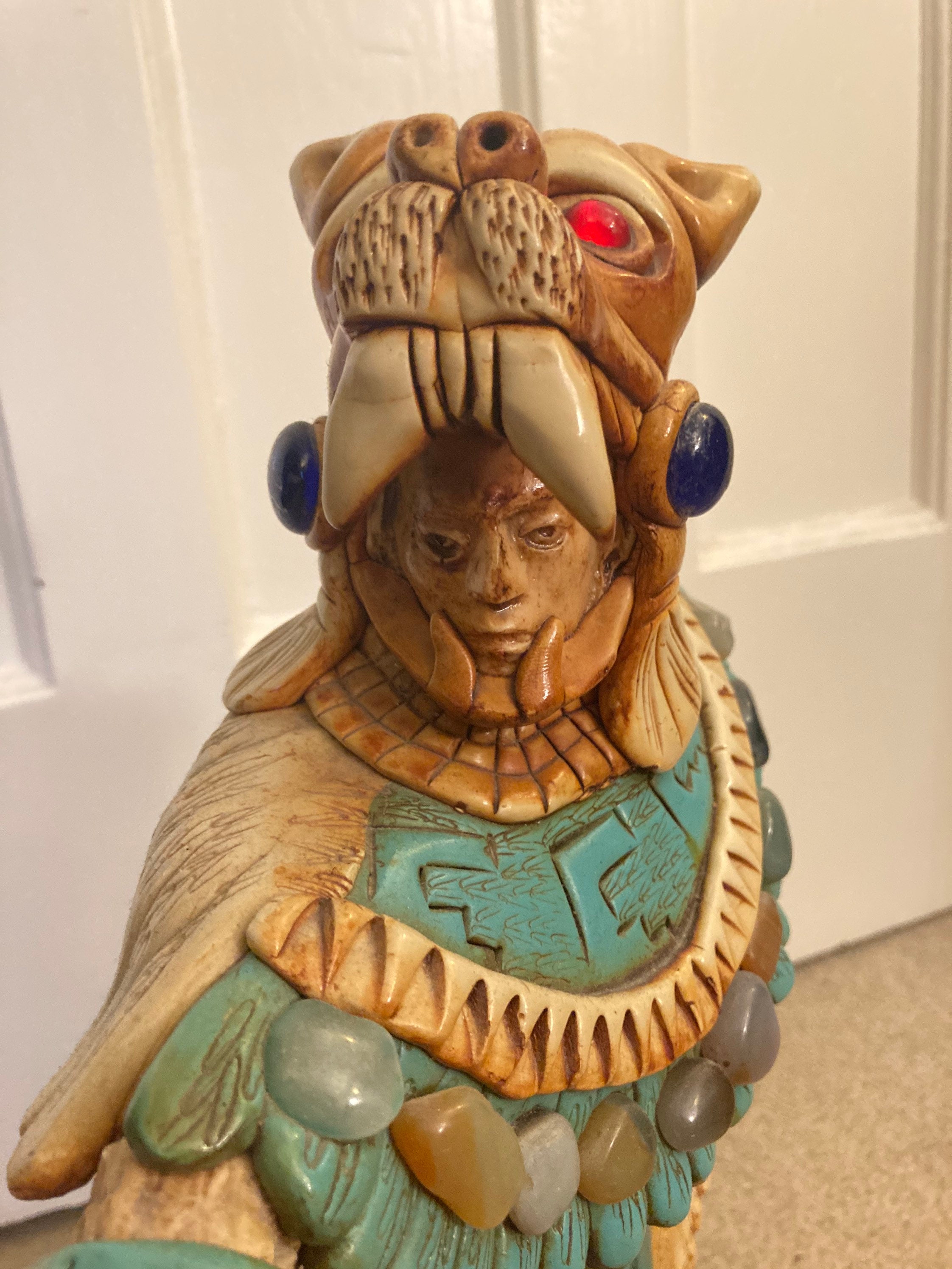 Antique Stone Aztec figure Etsy