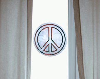 Atrapasol con símbolo de la paz, calcomanía para ventana, creador de arcoíris, calcomanía de arcoíris