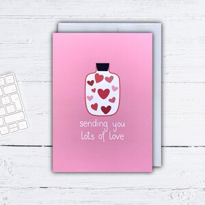 Je vous envoie beaucoup d'amour - Carte de voeux mignonne - Carte de voeux douce - Carte de voeux amour - Envoi d'amour - Carte de correspondance