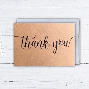 Carte de voeux de remerciement - Carte de voeux artisanale - Carte de voeux de gratitude - Carte minimaliste - Reconnaissant, Santé, Merci - Carte pour notes
