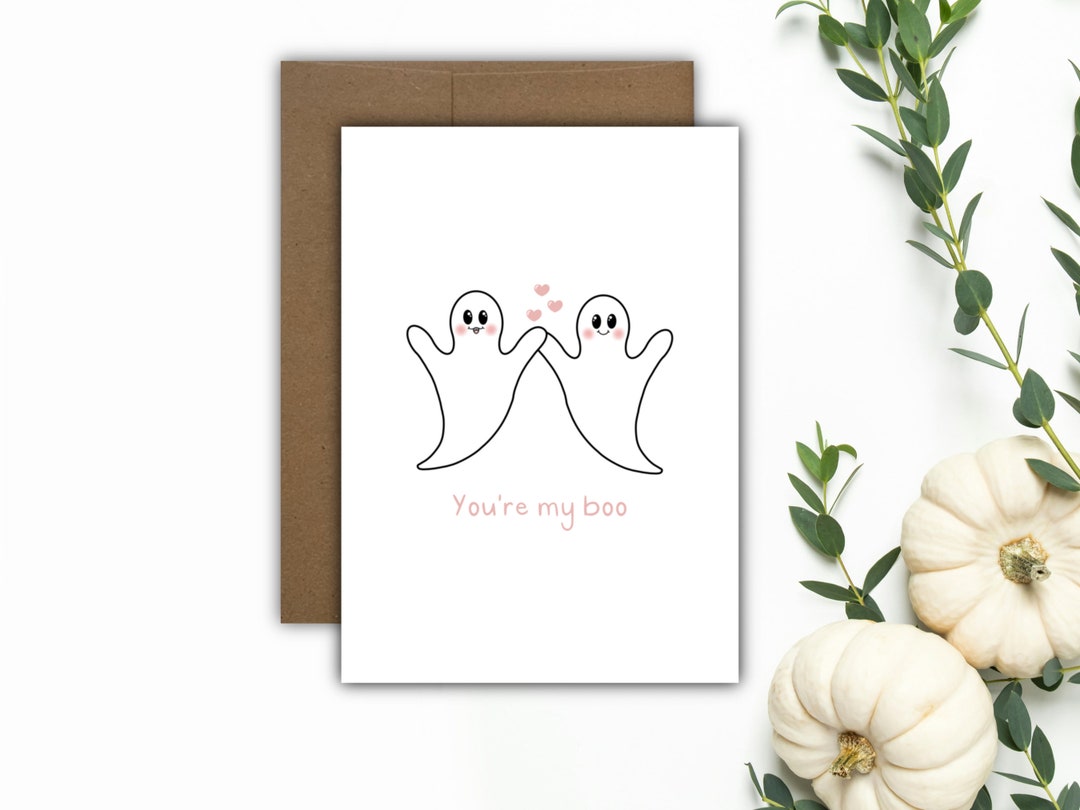 You Are My Boo Greeting Card - Halloween Greeting Card - Cute Halloween ...