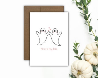 Wenskaart You Are My Boo - Halloween-wenskaart - Leuke Halloween-kaart - Spooky Card - Ghost Card - Leuke Ghost - grappige kaart - Notecard