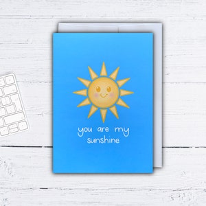 Tu es ma carte de voeux soleil - carte de voeux mignonne - carte de voeux douce - voeux soleil - carte recyclée - carte pour notes