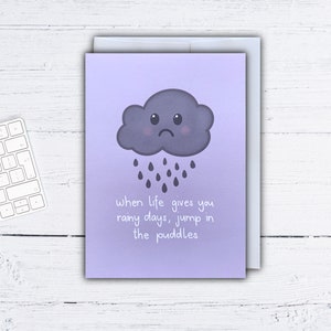 Carte de voeux Rainy Days - Bad Days - Carte de voeux triste - Carte recyclée - Carte de correspondance