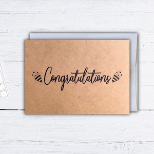 Carte de voeux de félicitations - Carte de voeux artisanale - Carte de voeux de félicitations - Carte de voeux bien joué - Bravo, merci - Carte pour notes