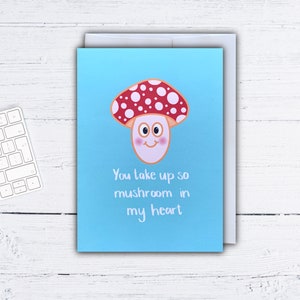 Carte de voeux You Take Up So Mushroom In My Heart - Carte mignonne et drôle - Carte de voeux d'amour - Carte recyclée - Papier recyclé - Carte de correspondance