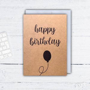 Carte de voeux de joyeux anniversaire - carte de voeux artisanale - carte de voeux douce - carte d'anniversaire minimaliste - carte de note