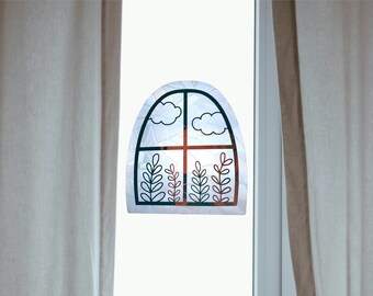 Atrapasol con vista de ventana, calcomanía para ventana, creador de arcoíris, calcomanía de arcoíris