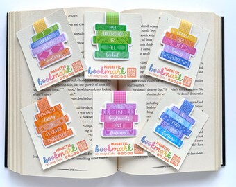 Book Stack Magnetic Bookmark | Bookish Bookmark | Stack of Books Bookmark l Gift for Readers, Kawaii Bookmark, Book Lover, Handmade Bookmark