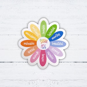 Sticker You Are - Holo, Sticker brillant ou mat, Sticker amour de soi, rappels positifs, Sticker motivant, Sticker pour ordinateur portable, bouteille d'eau