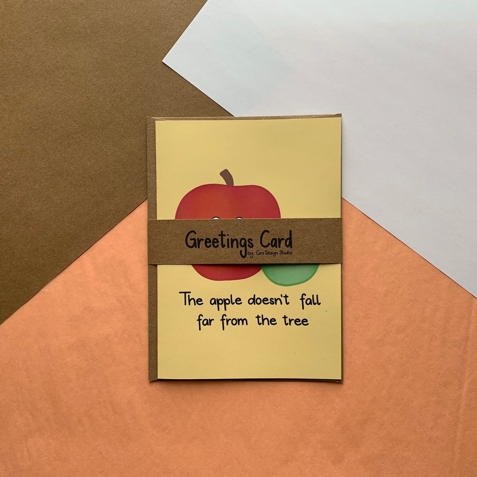 The Apple Doesnt Fall Far From The Tree Greetings Card Cute Etsy