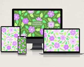 Fondo de pantalla de flor púrpura / Floral / Fondo de pantalla del teléfono / Fondo de pantalla del ordenador portátil / Fondo de escritorio / Fondo de pantalla de la tableta / Fondo de pantalla del Ipad