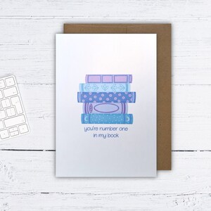 Vous êtes numéro un dans mon livre Carte de voeux - Jolie carte de voeux - Carte de voeux douce - Carte de correspondance - Carte de voeux livresque - Carte pour amoureux des livres