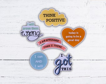 Pegatinas motivacionales, resistentes a la intemperie, recicladas, inspiradoras, de afirmación y troqueladas.