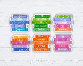 Imanes decorativos para amantes de los libros: imanes decorativos para pilas de libros, imanes para nevera, imanes de lectura, imanes para lectores y imanes para amantes de los libros.